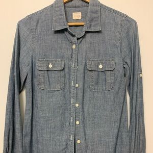 GREY/BLUE DENIM BUTTON DOWN SHIRT